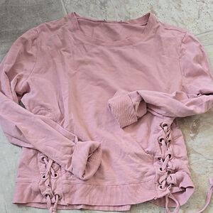 Pink Lace-Up Women's Y2k Top